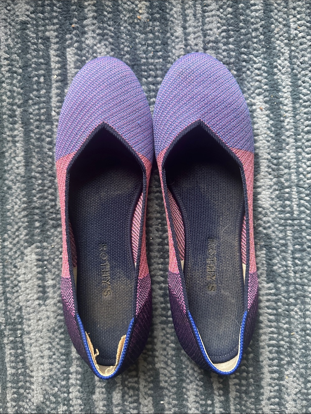 Rothy's Purple and Pink Knit Ballet Flats (Discontinued)